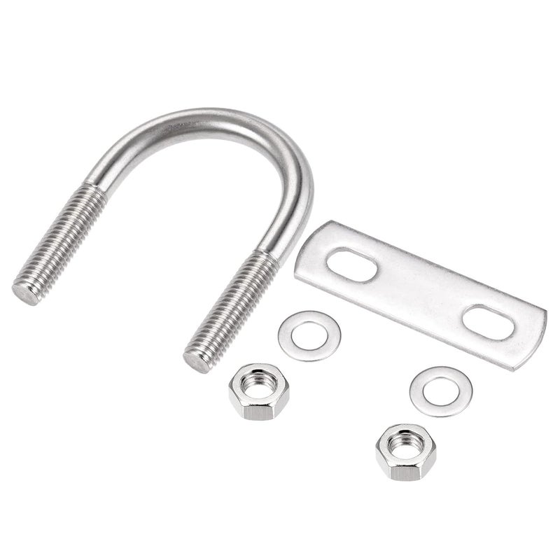 METALLIXITY U Bolts 2 Sets (M8x35x60mm), Round U Bolt 304 Stainless Steel with Accessories - for Construction, Pipe - Image 1